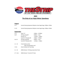 LVMS Strip Schedule- Aug-Dec 2023