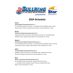 2024 Bullring Season Schedule
