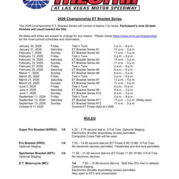 2026 ET Bracket Series Information