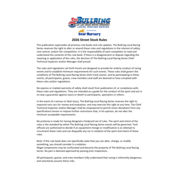 2026 Bullring Street Stock Rules