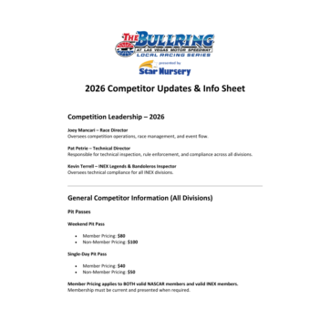 2026 Bullring Competitor Updates & Info