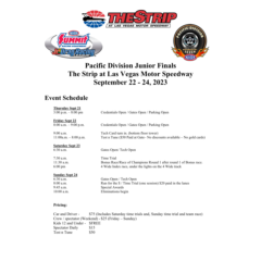 Jr. Dragsters Finals- Sept. 22–24, 2023- Schedule_Pricing