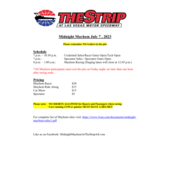 July 7, 2023- Mayhem Schedule_Pricing