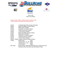 Throwback Night Schedule- June 16-17, 2023