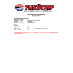 Test-n-Tune: Dec. 2, 2023- Schedule_Pricing_Info