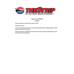 Import Face-Off: Dec. 3, 2023- Schedule_Info