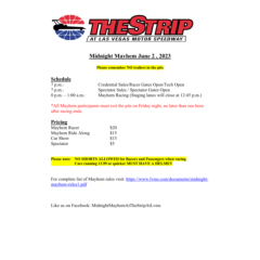 June 2, 2023- Mayhem Schedule_Pricing