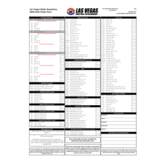 LVMS NASCAR Suite Order Form <br>Feb. 2020 <br />(PDF Version)