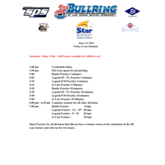 Summer Fun Night Schedule- June 2-3, 2023