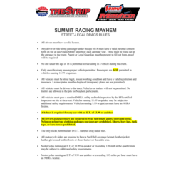 Summit Racing Equipment Mayhem Rules