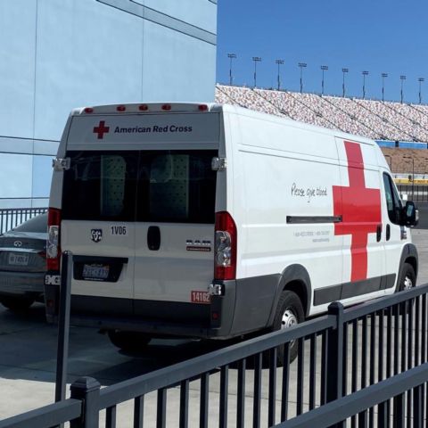 Red Cross Van At LVMS Media Center
