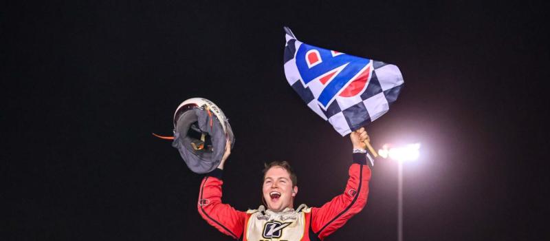 Bobby Pierce captured the $100,000 winner's purse on Saturday night at the LVMS Dirt Track.