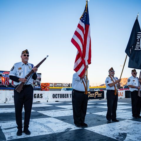 Racing at The Bullring at Las Vegas Motor Speedway