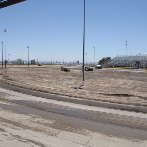 The Bullring repaving at Las Vegas Motor Speedway