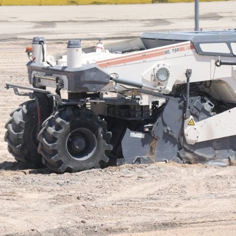 The Bullring repaving at Las Vegas Motor Speedway