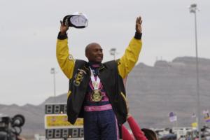 Three-time NHRA Top Fuel World Champion Antron Brown will be the celebrity pace car driver for the Pennzoil 400 presented by Jiffy Lube at LVMS on Sunday, March 4.