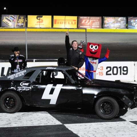 Kyle Jacks set a track record of his own and also won the NASCAR Bombers feature race at The Bullring's Opening Night on Saturday.