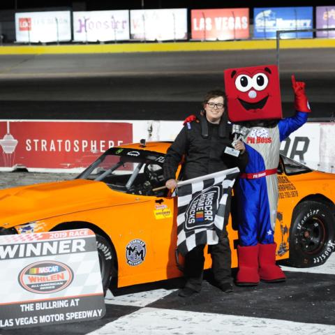 Sam Jacks won for the 18th time at The Bullring at LVMS after setting a NASCAR Super Stocks track record in qualifying.