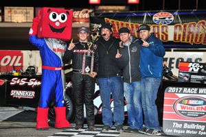 California's Jeremy Doss swept both NASCAR Super Late Models races at The Bullring on Saturday night.