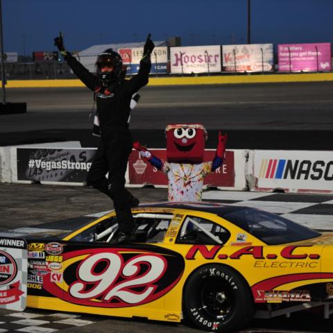 Points leader Jimmy Parker Jr. won the first NASCAR Super Late Models race on Throwback Night at The Bullring on Saturday.