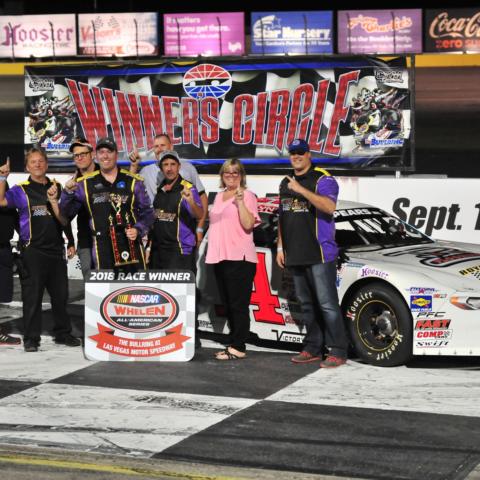 Chris Clyne won the final NASCAR Super Late Model race of the evening at The Bullring's Throwback Night on Saturday.