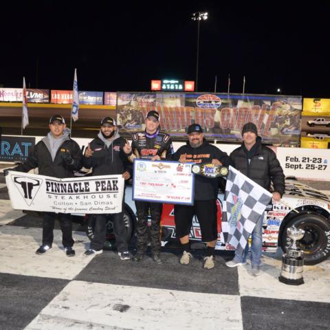 Derek Thorn won the $10,000 SPEARS Southwest Tour Series event at The Bullring at LVMS on Saturday night.