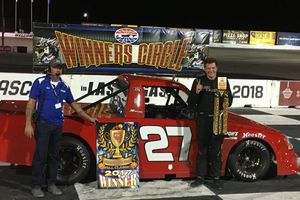 Zach St. Onge stayed on roll at The Bullring by winning the South West Tour Trucks/Pro Trucks race on the first night of the Senator's Cup Fall Classic.