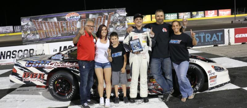 Winner Kyle Keller in the NASCAR Sigma Performance Services Pro Late Model.