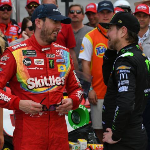 Kyle (left) and Kurt Busch are two of six drivers with ties to Las Vegas who are competing at LVMS this weekend.