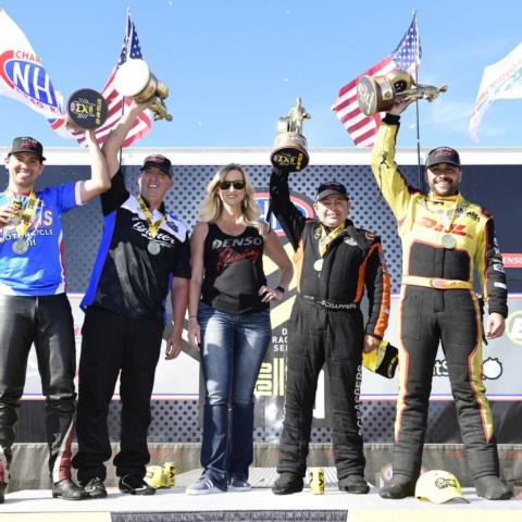 From L to R: Hector Arana Jr., Bo Butner, Mike Salinas and J.R. Todd raced their way to titles at The Strip at LVMS on Sunday.