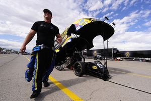 Matt Hagan was one of three drivers, along with John Force and Leah Pritchett, to set track records at The Strip at LVMS at the NHRA Toyota Nationals on Friday.