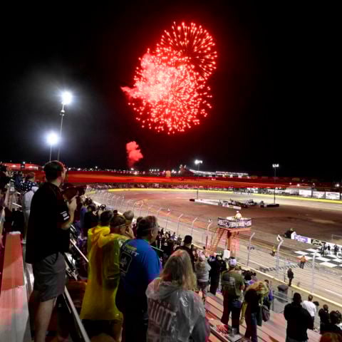 Racing at The Bullring at Las Vegas Motor Speedway