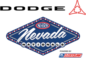 Official logo of the NHRA Nevada Nationals at The Strip at Las Vegas Motor Speedway.