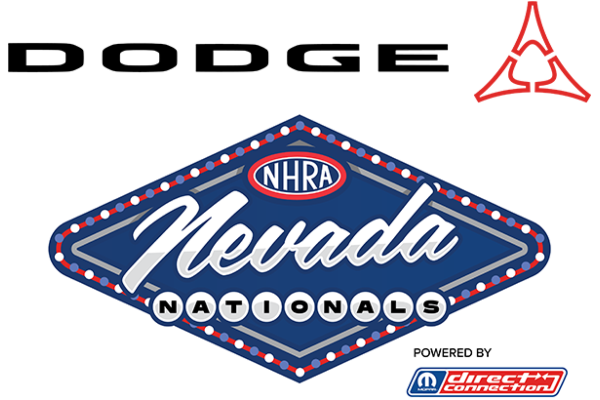Official logo of the NHRA Nevada Nationals at The Strip at Las Vegas Motor Speedway.