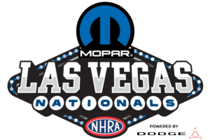 Official logo of the Mopar NHRA Las Vegas Nationals powered by Dodge at The Strip at Las Vegas Motor Speedway.