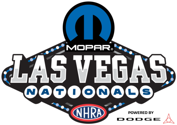 Official logo of the Mopar NHRA Las Vegas Nationals powered by Dodge at The Strip at Las Vegas Motor Speedway.
