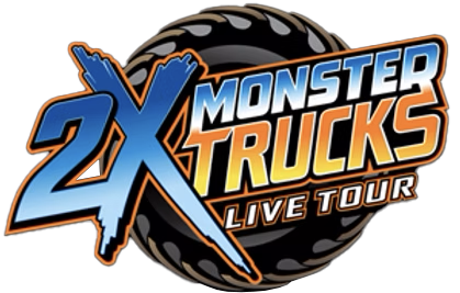 Official logo for the 2Xtreme Monster Trucks Live Tour event at The Dirt Track at Las Vegas Motor Speedway.