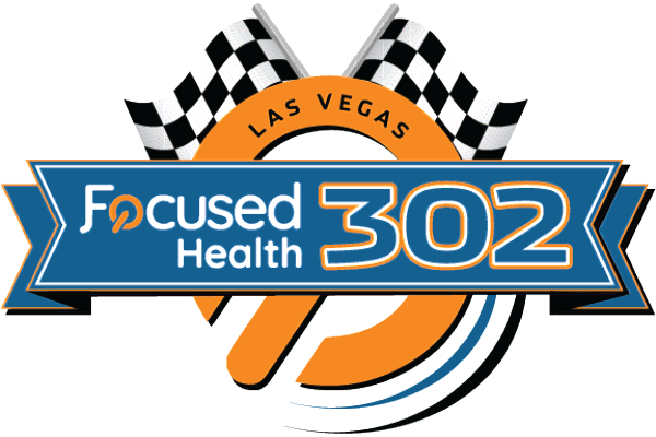 Official logo of the Focused Health 302 NASCAR Xfinity Series race at Las Vegas Motor Speedway.