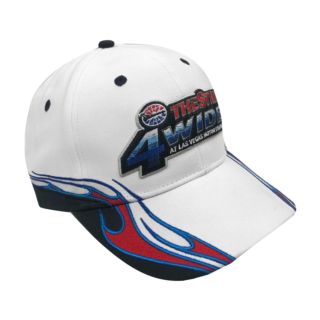 The Strip 4 Wide Flames Hat White